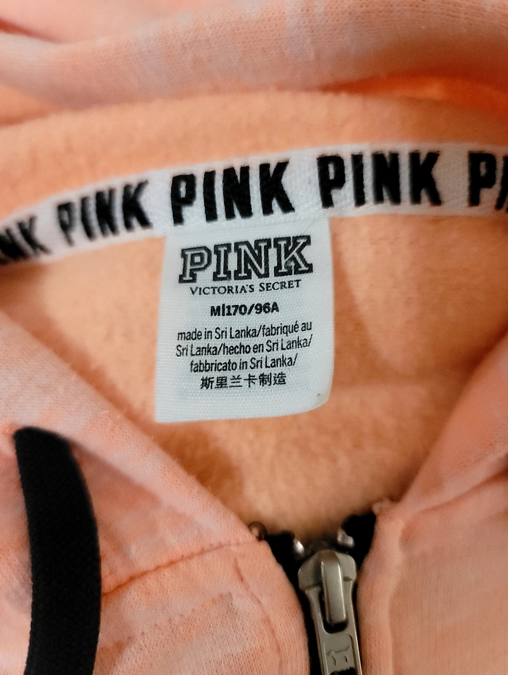VS PINK Victoria's Secret Pink Full-Zip Hoodie with Sleeve Logo Medium - Picture 4 of 4